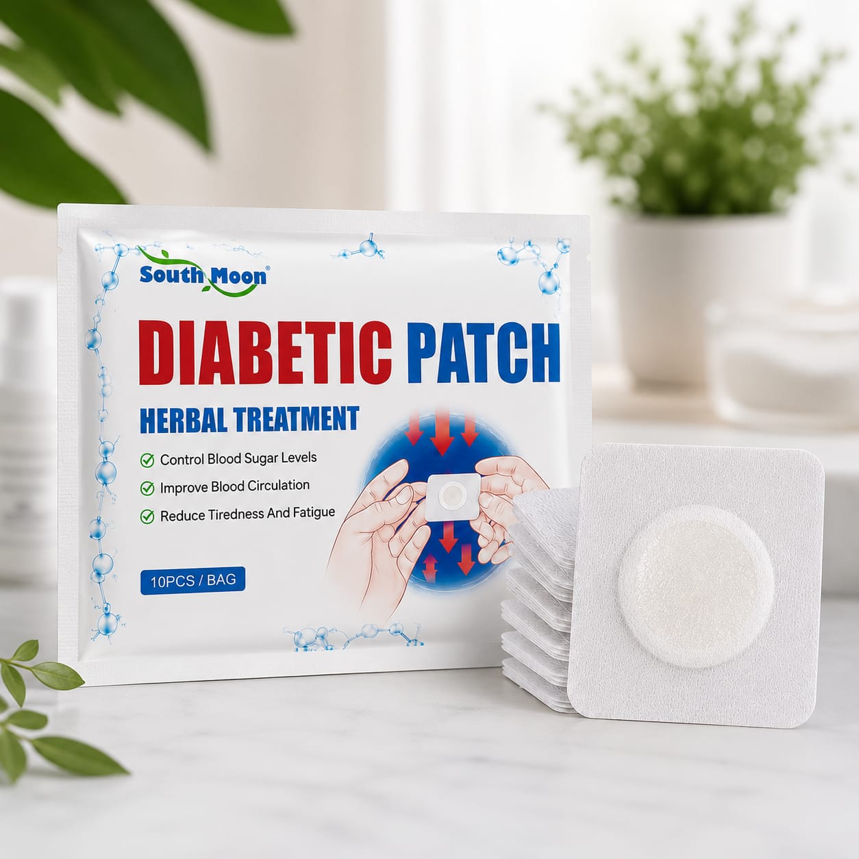 South Moon Diabetic Herbal Patch – Blood Sugar Support (10 Pcs)